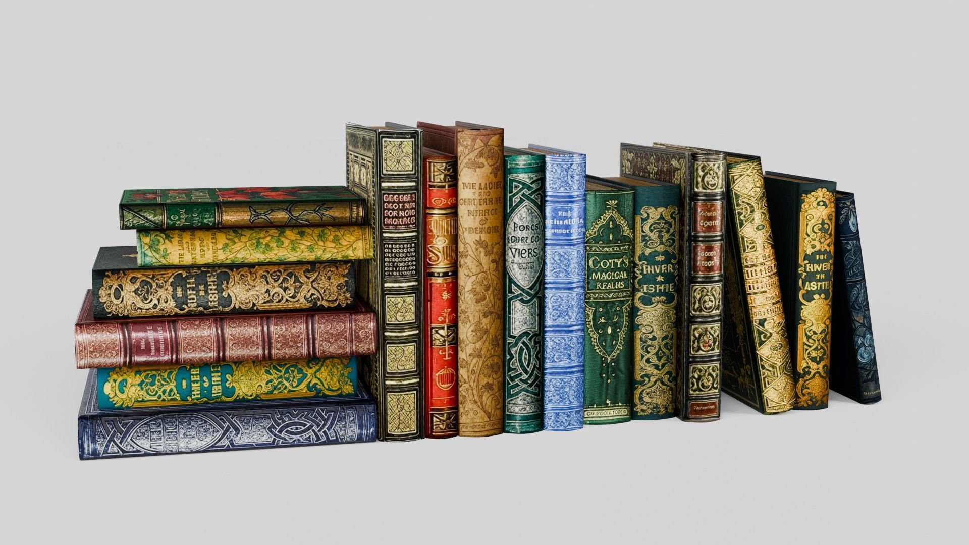 Old books for decoration Vol01 Low-poly 3D model_2