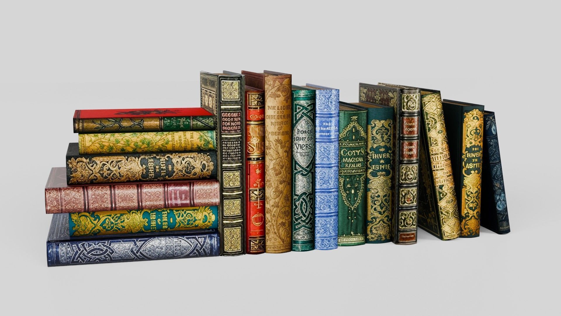 Old books for decoration Vol01 Low-poly 3D model_1