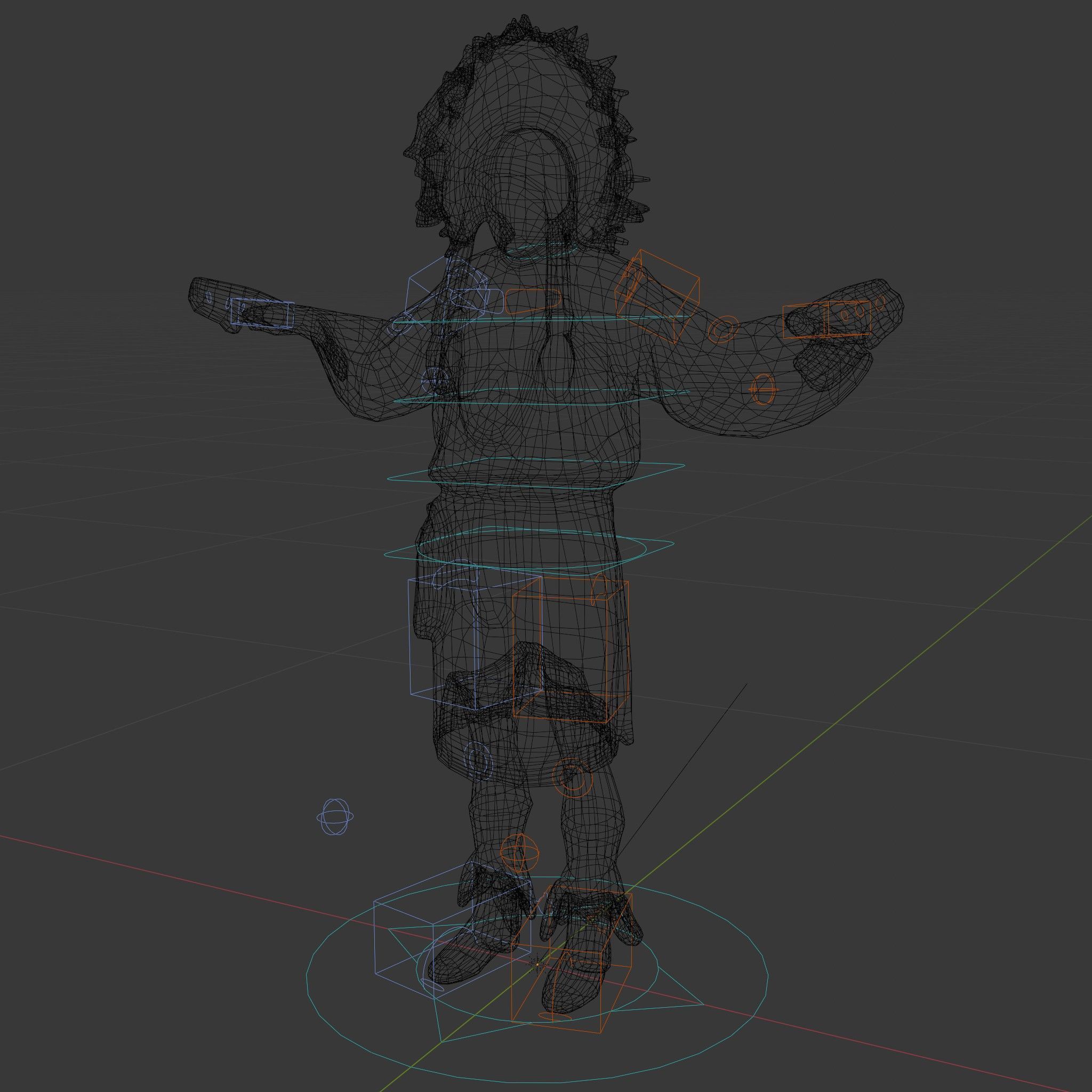 Native Warrior Character Rigged and Animated with Headdress Low-poly 3D model_5