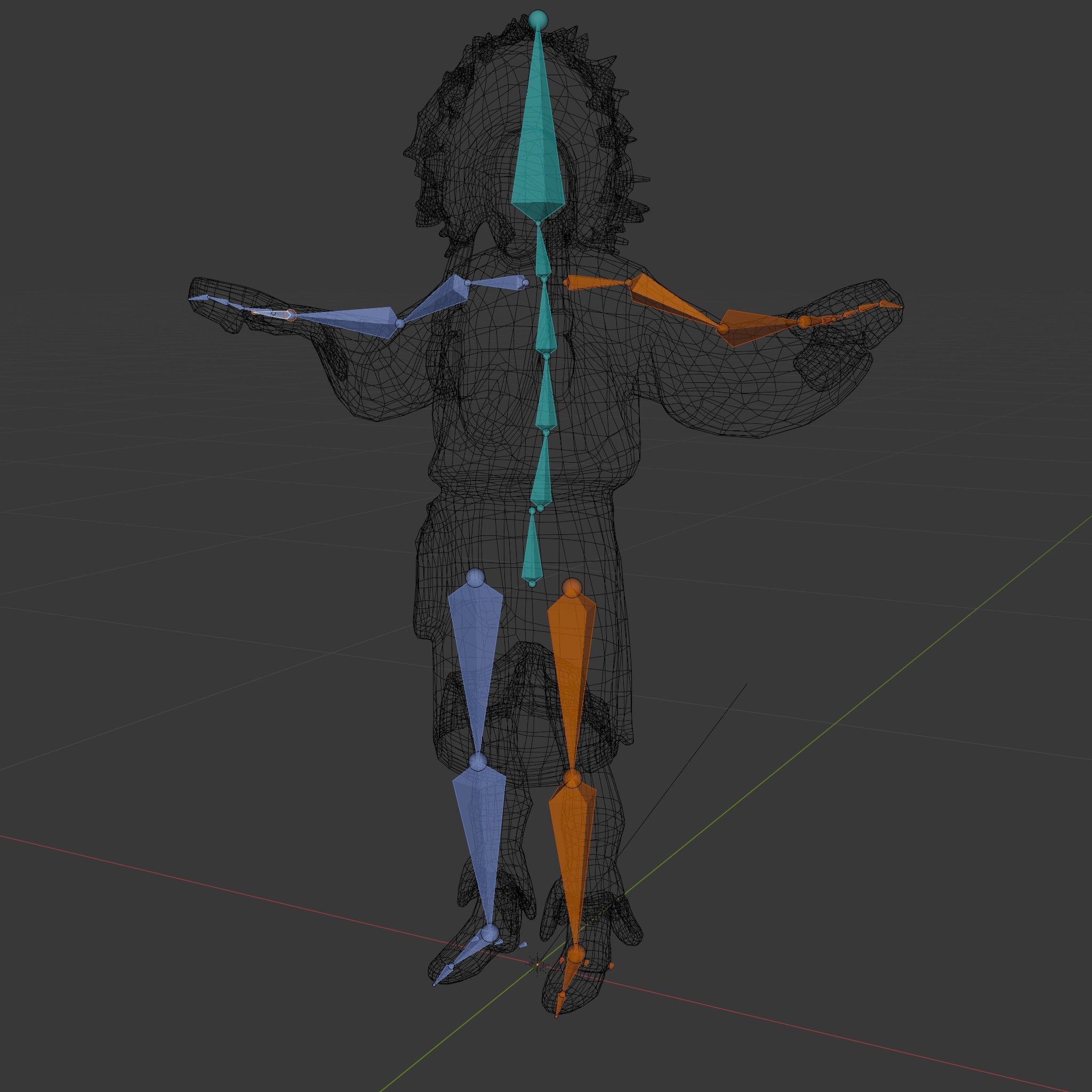 Native Warrior Character Rigged and Animated with Headdress Low-poly 3D model_6