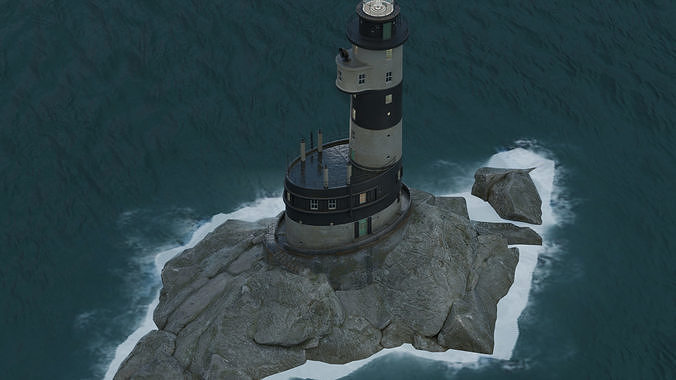 River Lighthouse Low-poly 3D model