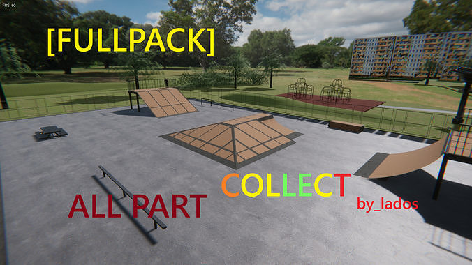 FULLSET Skate Park GameReady  Low-poly 3D model