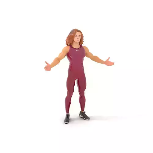Athletic Female Rigged and Animated Character Model