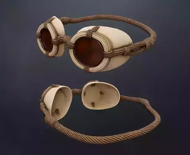 Bone Frame Goggles   Lowpoly 3D model Low-poly 3D model