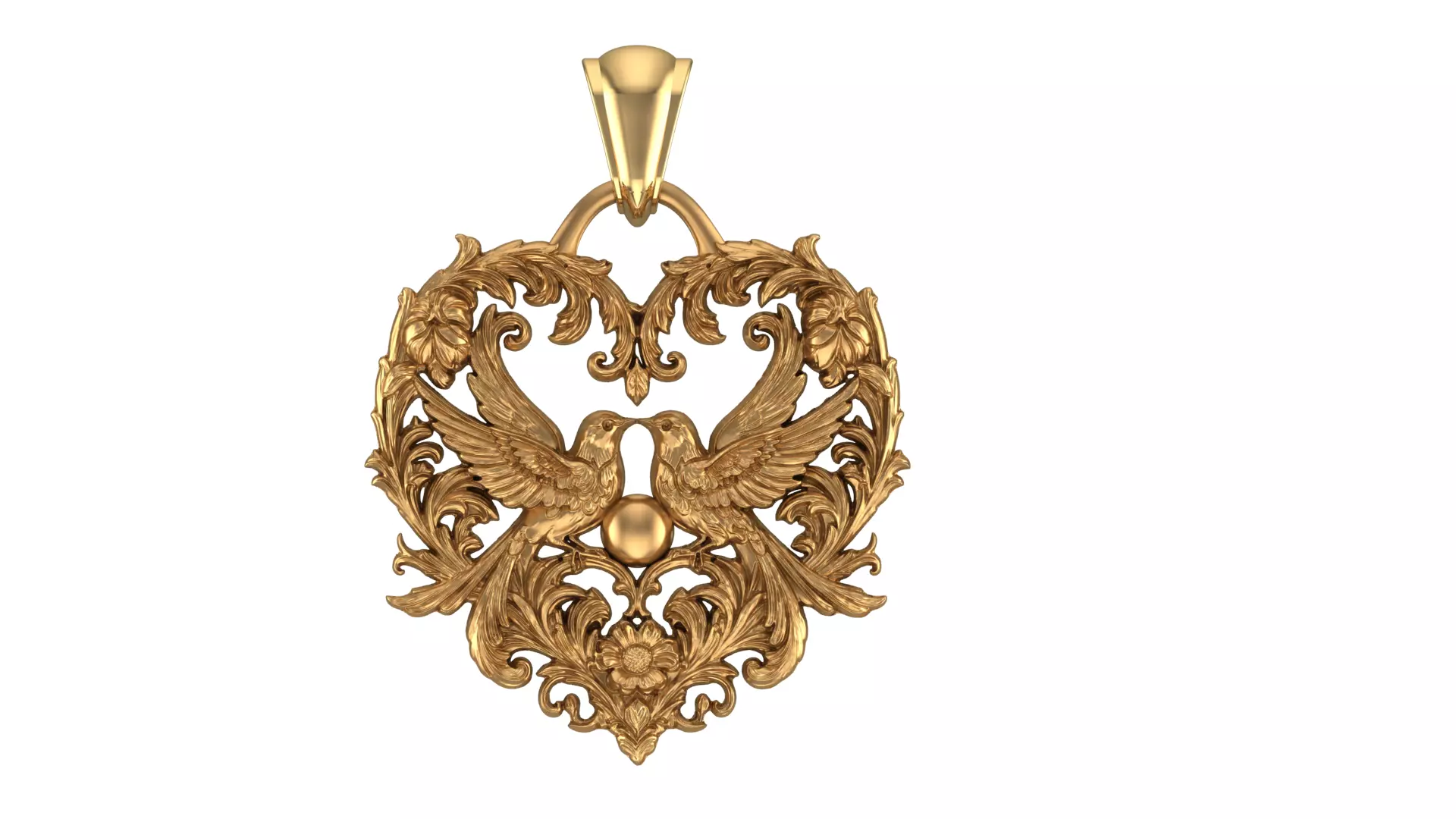 Bird Figured Double-Sided Pendant 3D print model