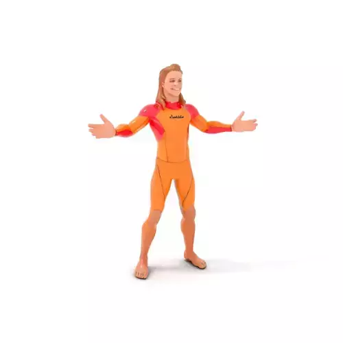 Surfing Champion Character Rigged and Animated for D Applications