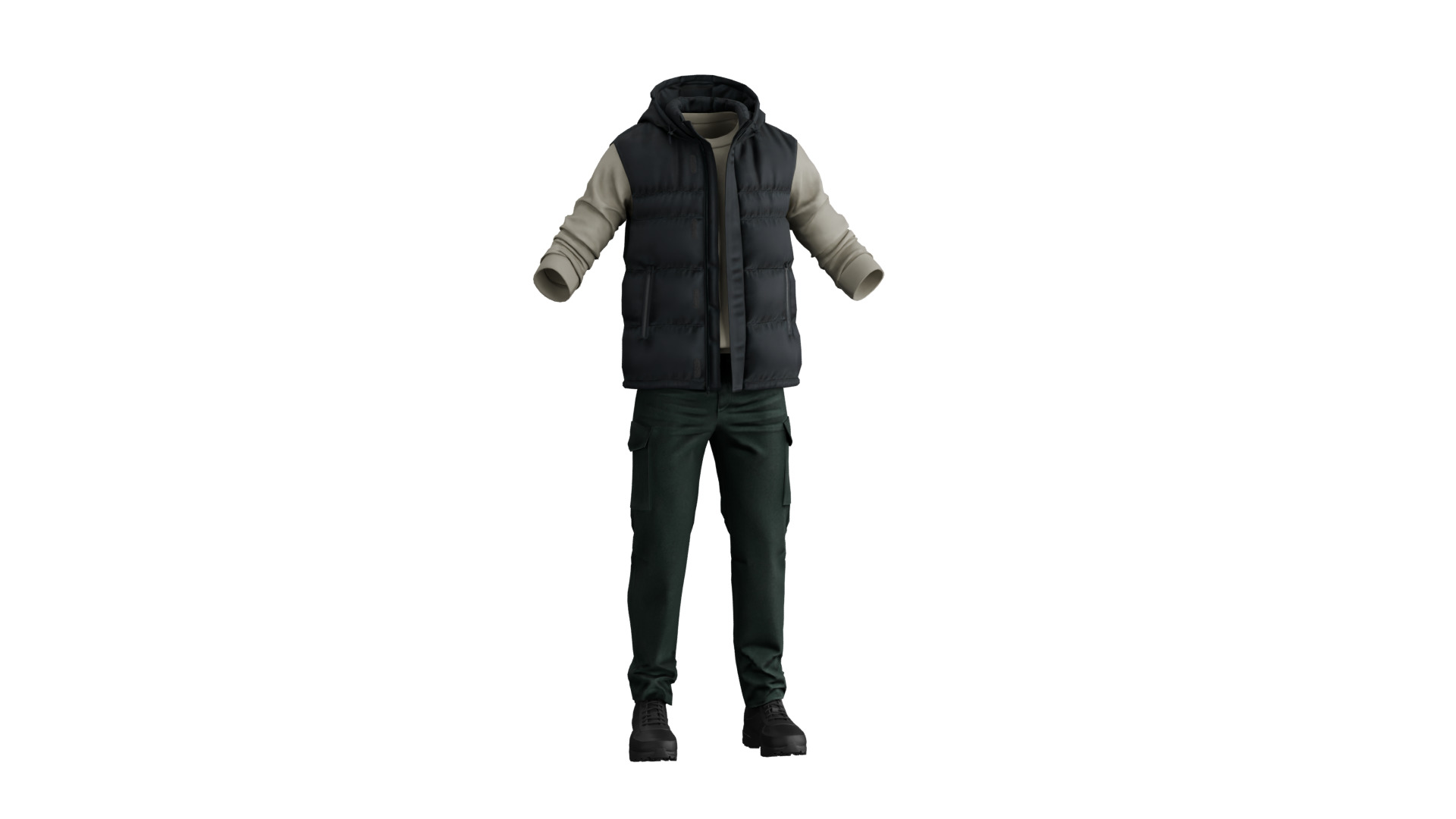 Autumn Outfit Low-poly 3D model_7