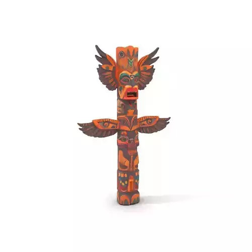 Traditional Totem Pole Model Pack with Detailed Carvings
