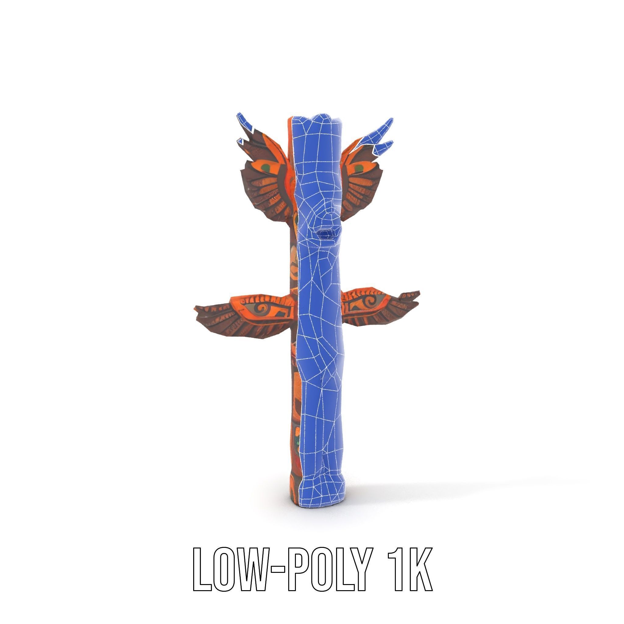 Traditional Totem Pole Model Pack with Detailed Carvings Low-poly 3D model_22