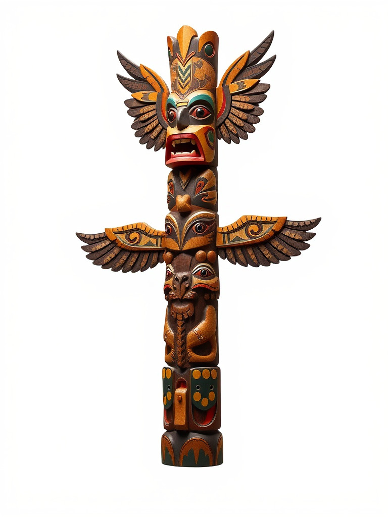 Traditional Totem Pole Model Pack with Detailed Carvings Low-poly 3D model_2