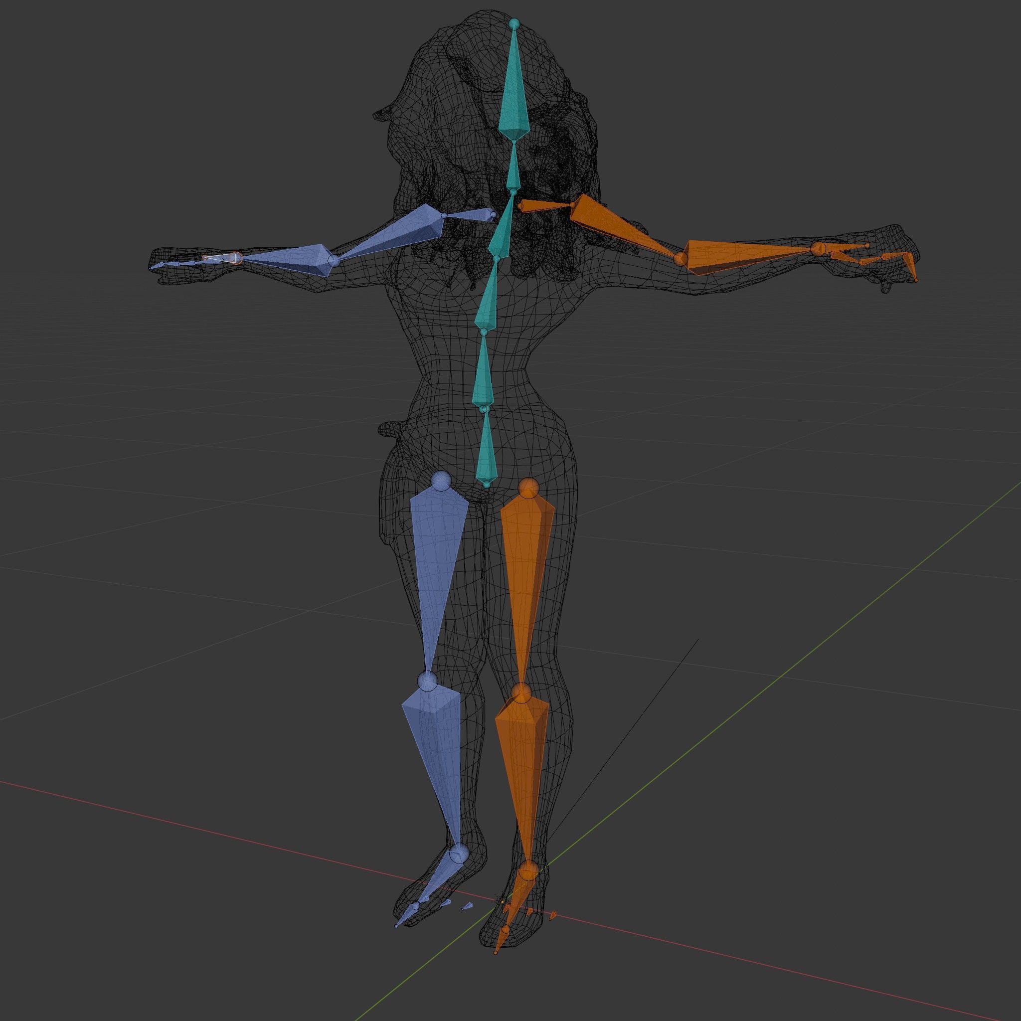 PurpleHaired Bikini Character Model  Rigged and Animated Low-poly 3D model_6