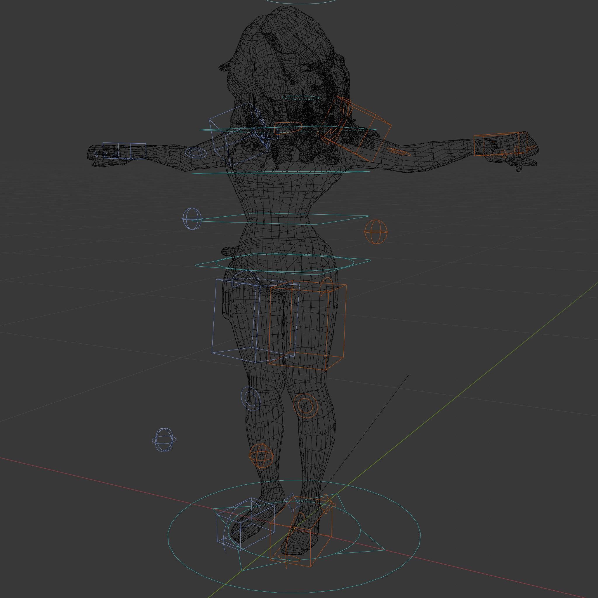 PurpleHaired Bikini Character Model  Rigged and Animated Low-poly 3D model_5