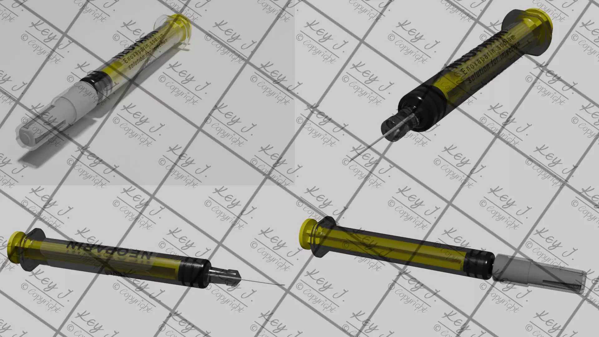 Glass Prefillable Syringe for Anticoagulant Neoparin PFS 3D model_0