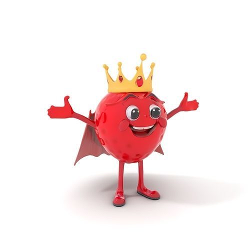 Berry King Character Model  Rigged and Animated Low-poly 3D model