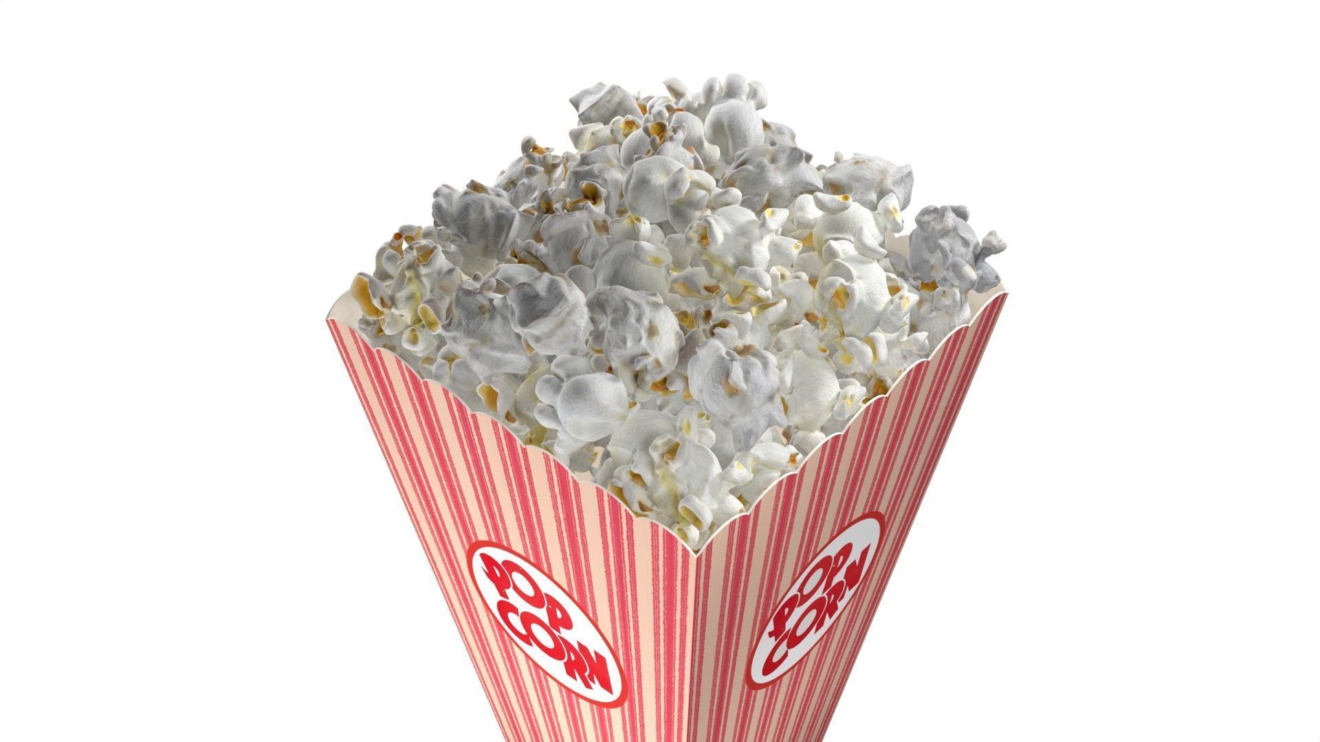 Popcorn box 1  Low-poly 3D model_4