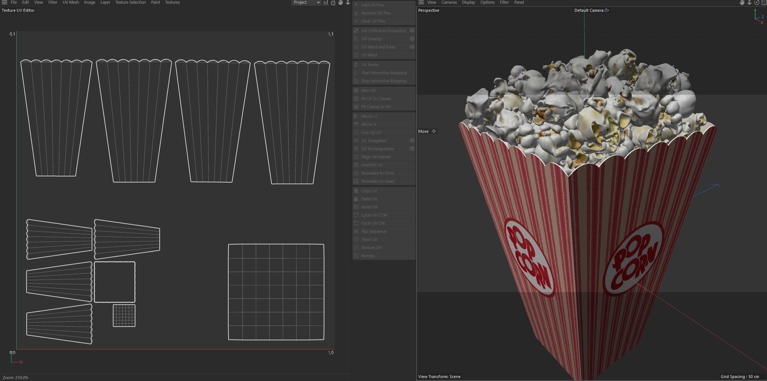 Popcorn box 1  Low-poly 3D model_6