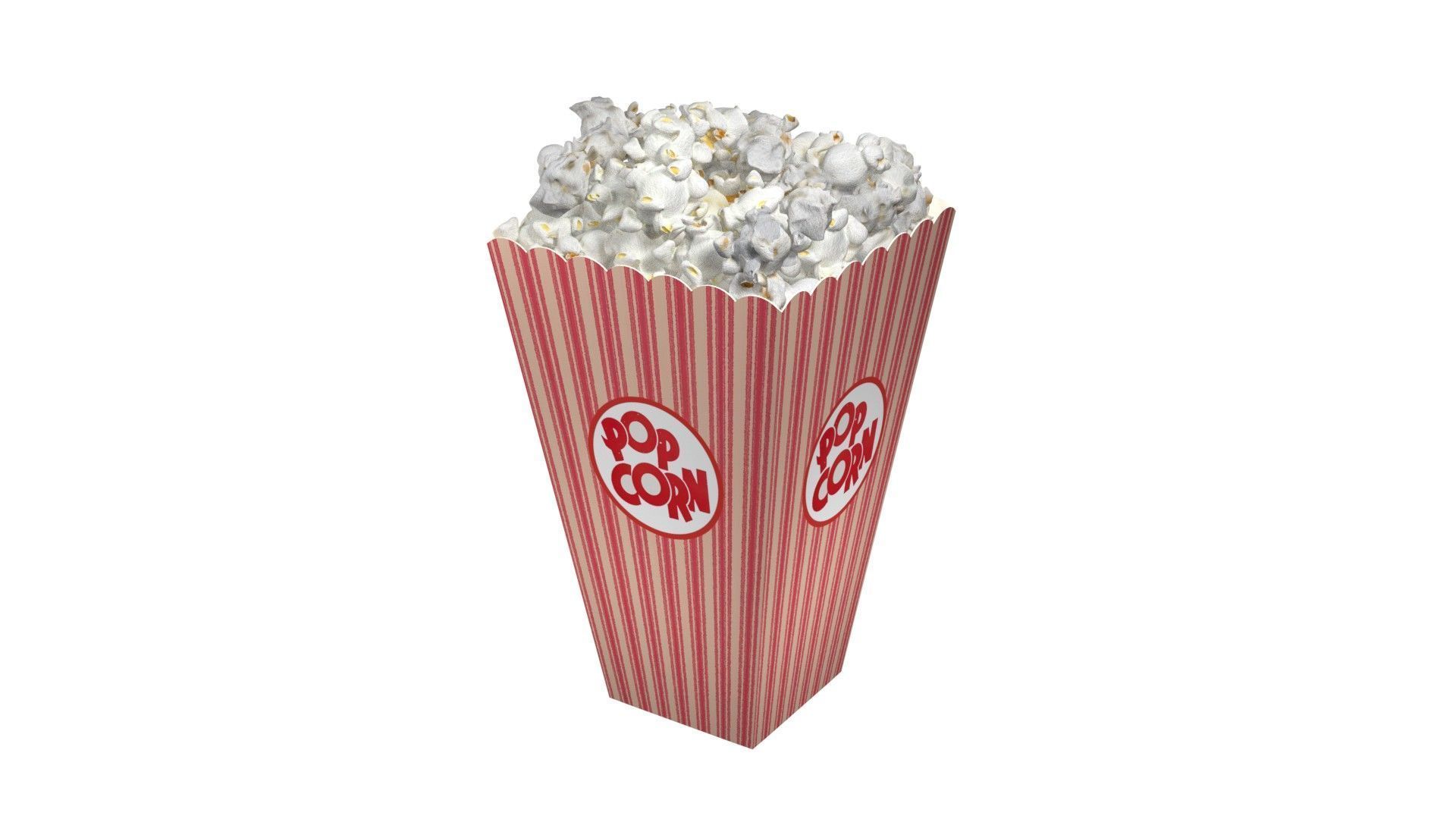 Popcorn box 1  Low-poly 3D model_1