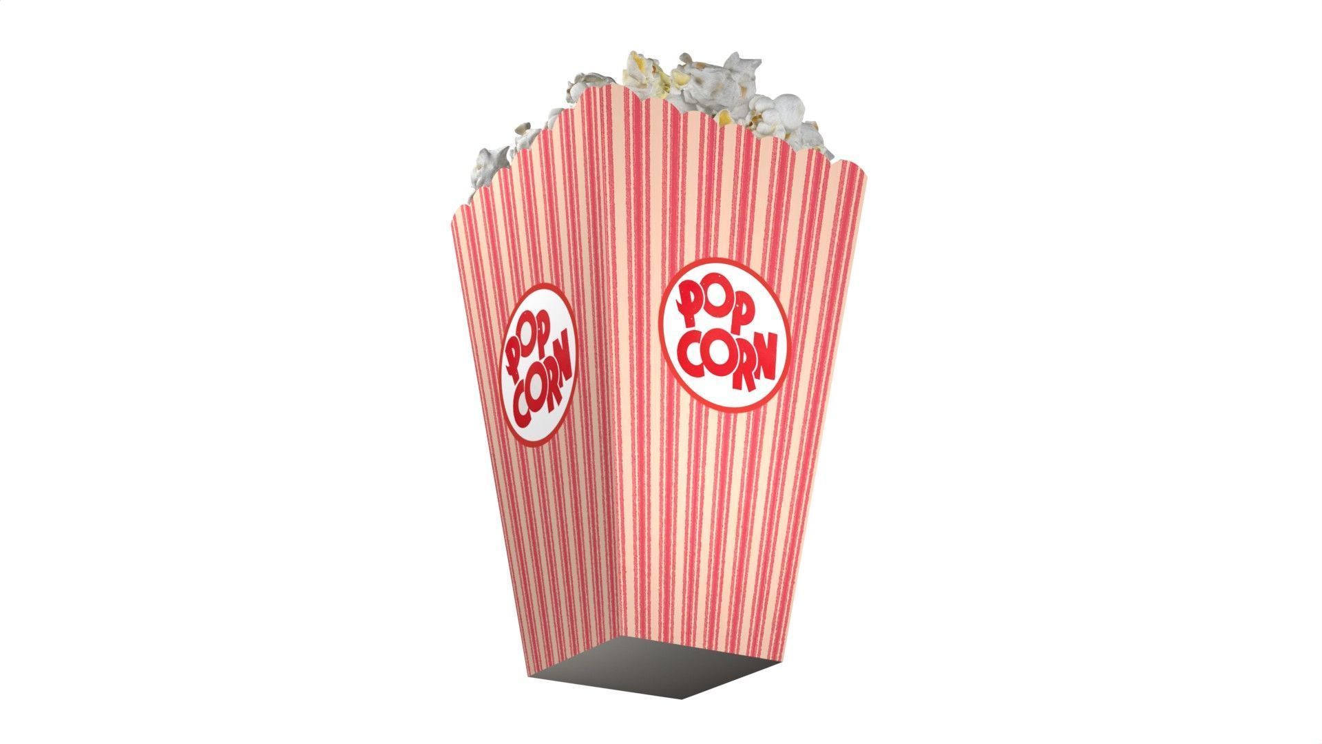 Popcorn box 1  Low-poly 3D model_3