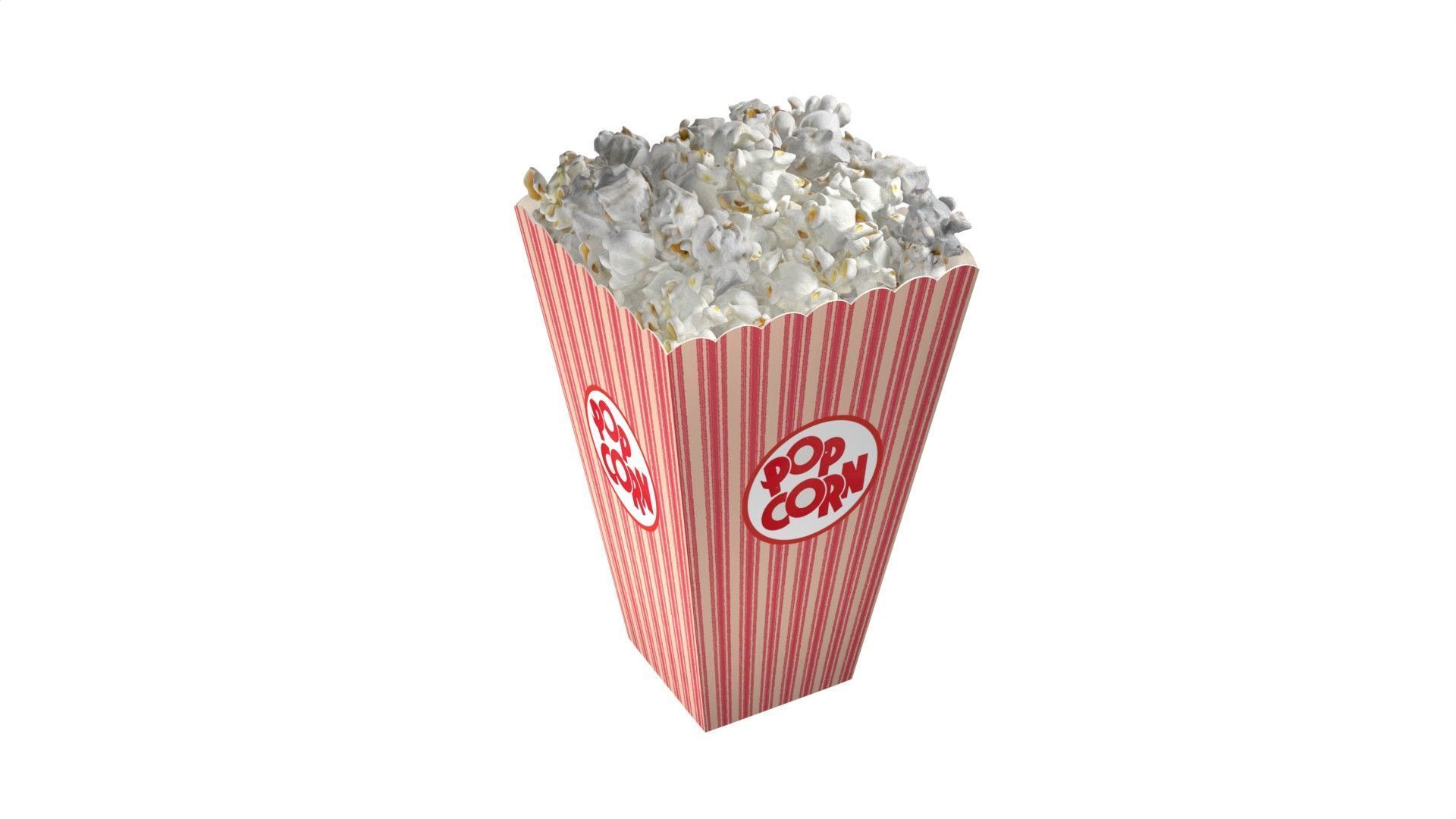 Popcorn box 1  Low-poly 3D model_2