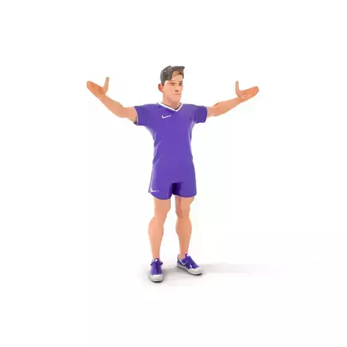 Male Soccer Player Character Rigged and Animated Low-poly 3D model