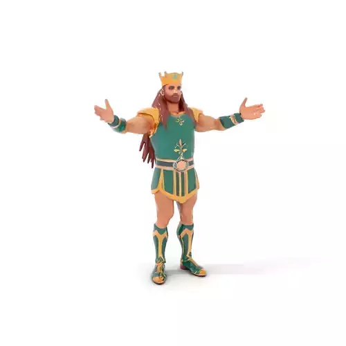 Regal Warrior King Rigged and Animated Character Model Low-poly 3D model