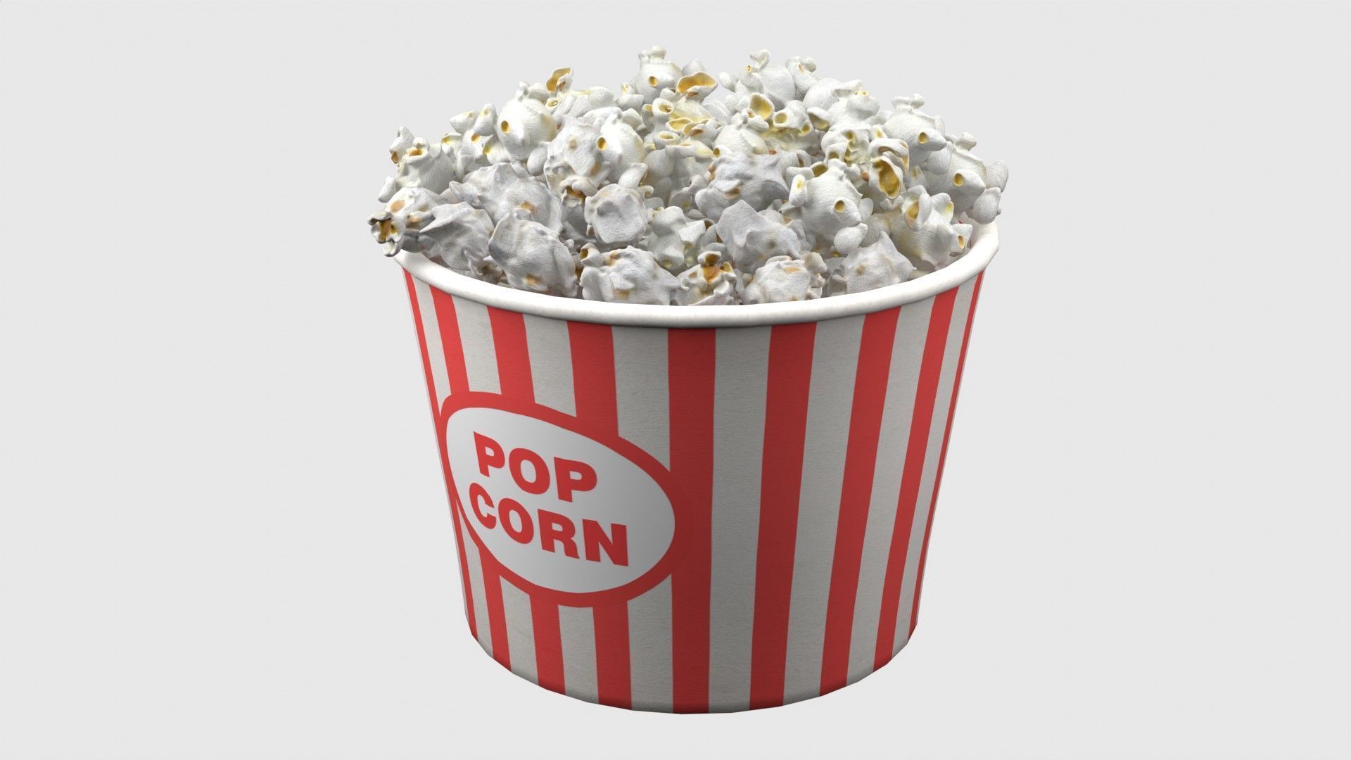 Popcorn box 2   Low-poly 3D model_1