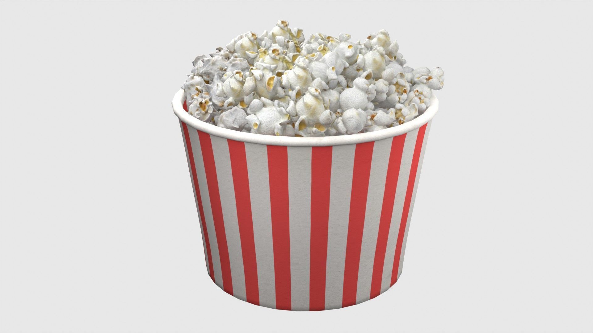Popcorn box 2   Low-poly 3D model_2