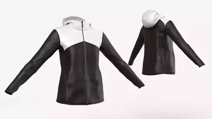 White Black polyester  Jacket