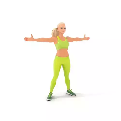 Athletic Female D Character Model Rigged and Animated