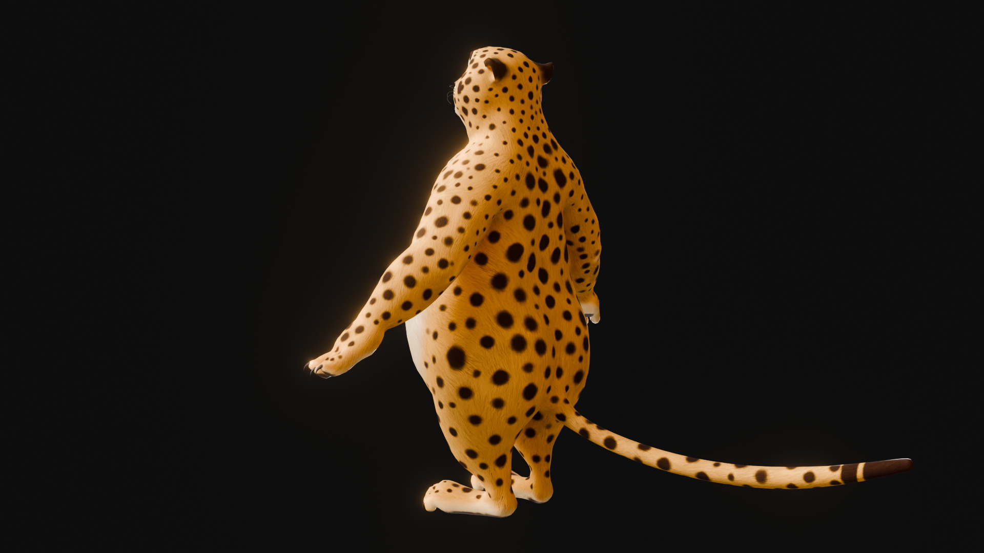 Stylized Biped Cheetah - Rigged Cartoon Animal  for Blender Low-poly 3D model_27