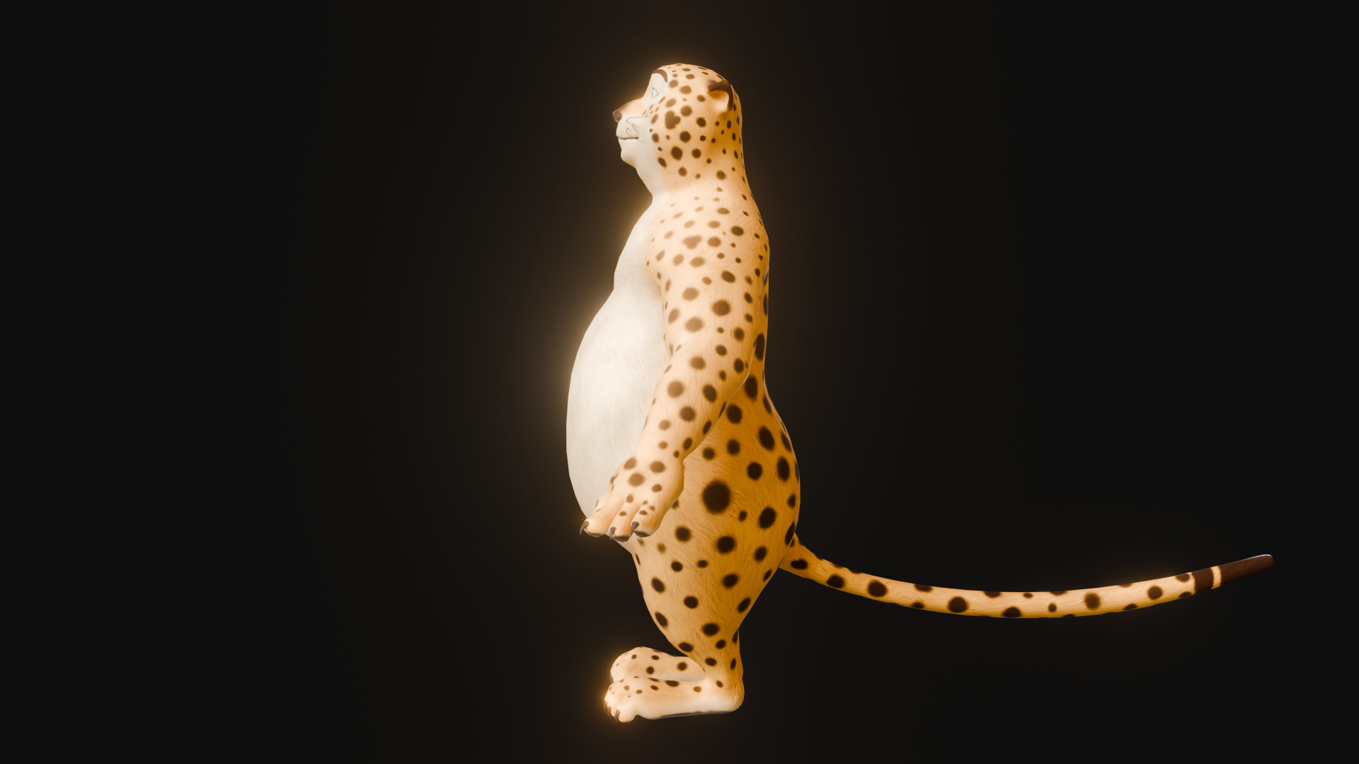 Stylized Biped Cheetah - Rigged Cartoon Animal  for Blender Low-poly 3D model_29