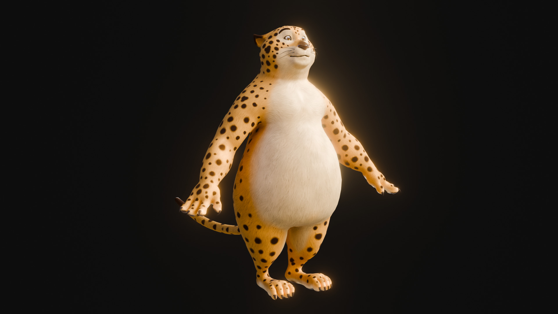 Stylized Biped Cheetah - Rigged Cartoon Animal  for Blender Low-poly 3D model_18