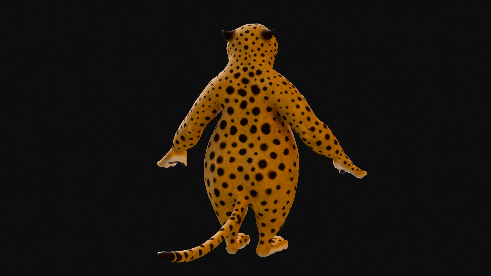 Stylized Biped Cheetah - Rigged Cartoon Animal  for Blender Low-poly 3D model_32