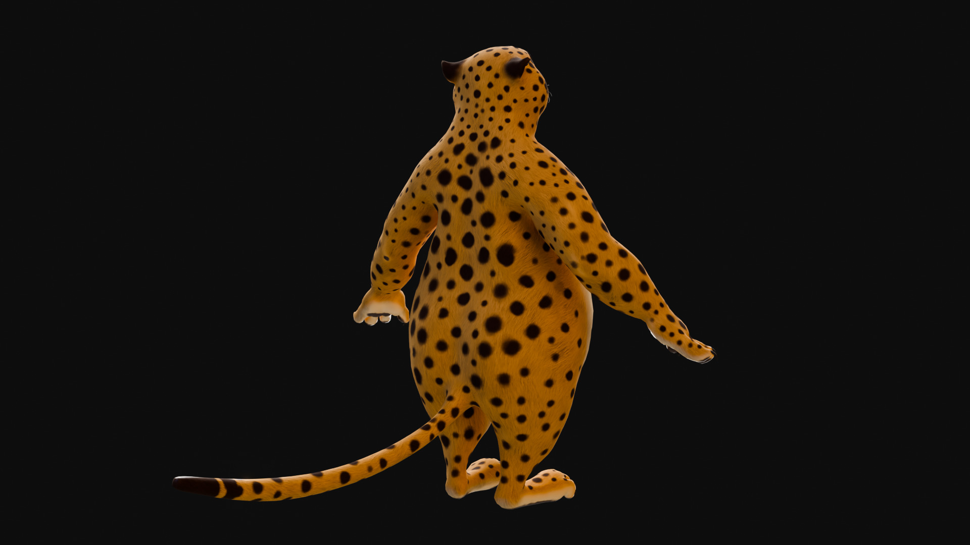 Stylized Biped Cheetah - Rigged Cartoon Animal  for Blender Low-poly 3D model_23