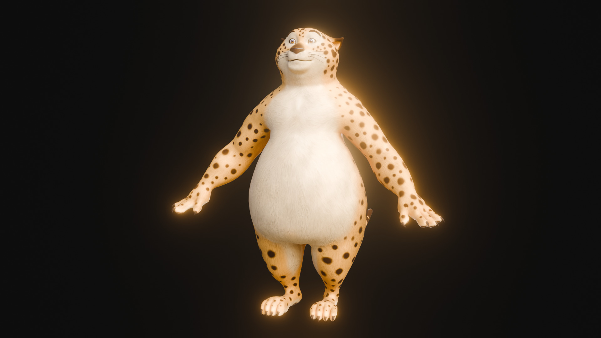 Stylized Biped Cheetah - Rigged Cartoon Animal  for Blender Low-poly 3D model_15