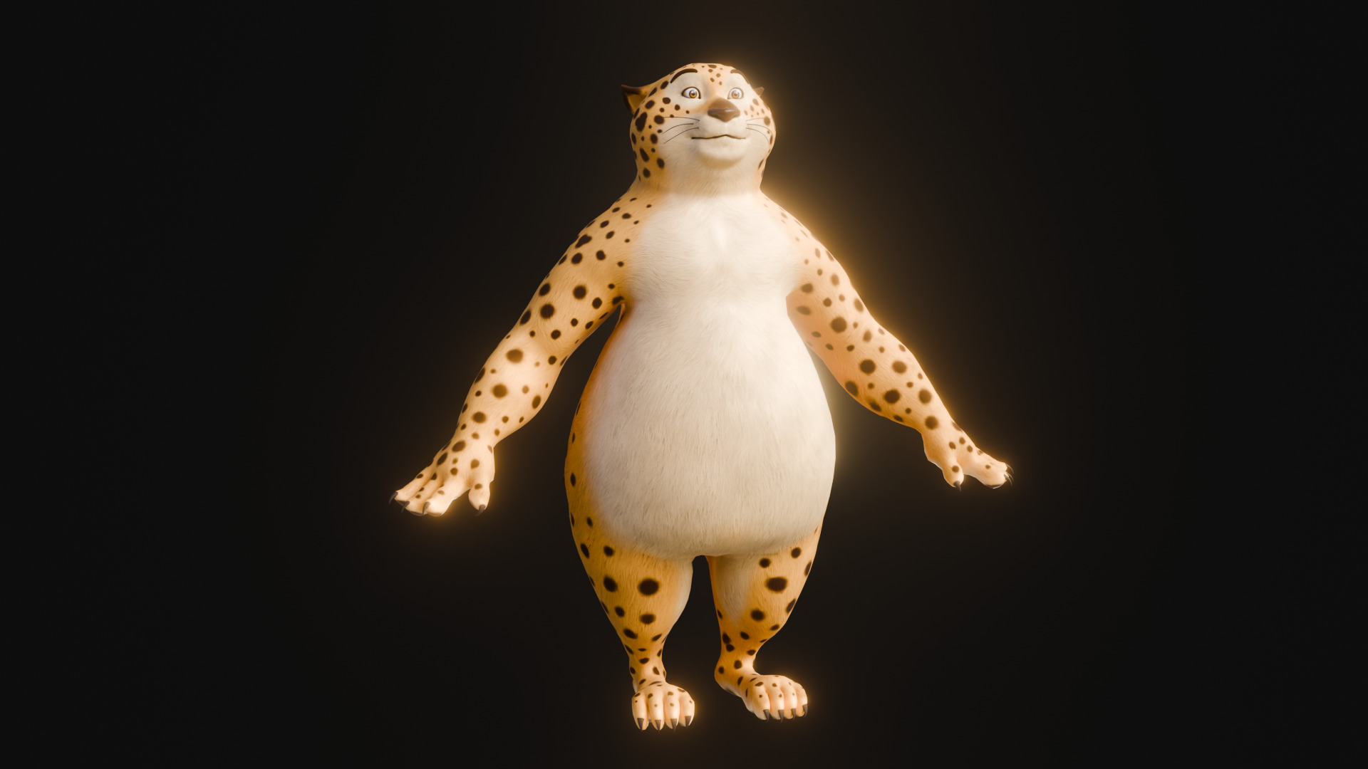 Stylized Biped Cheetah - Rigged Cartoon Animal  for Blender Low-poly 3D model_17