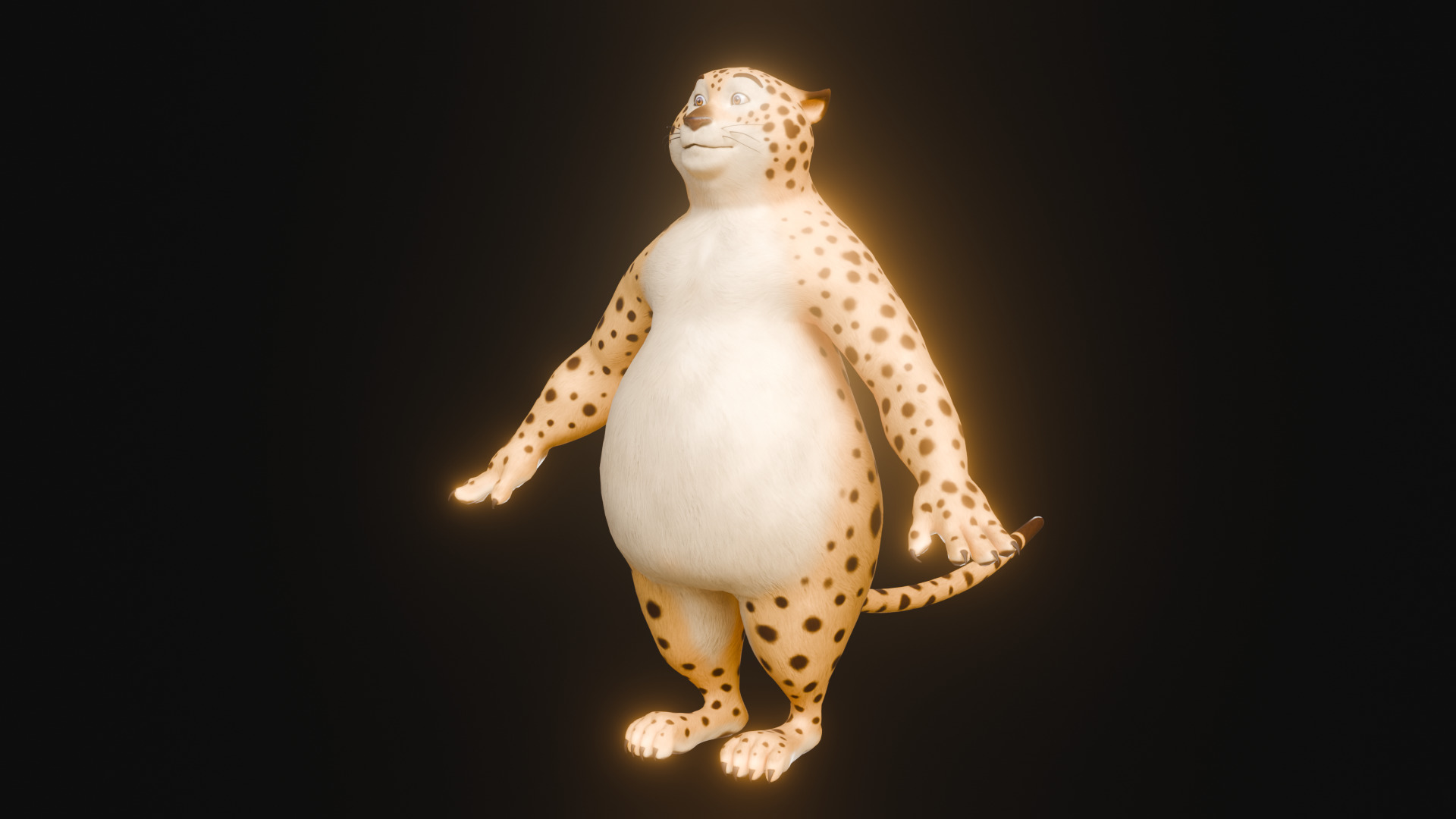 Stylized Biped Cheetah - Rigged Cartoon Animal  for Blender Low-poly 3D model_14