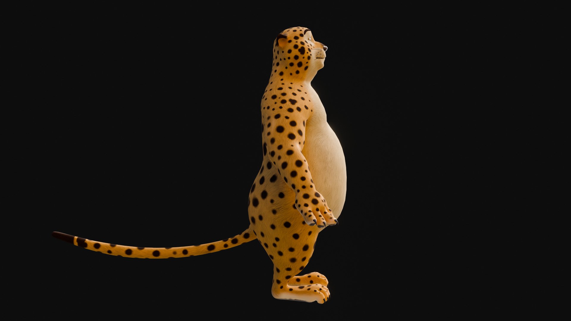Stylized Biped Cheetah - Rigged Cartoon Animal  for Blender Low-poly 3D model_21
