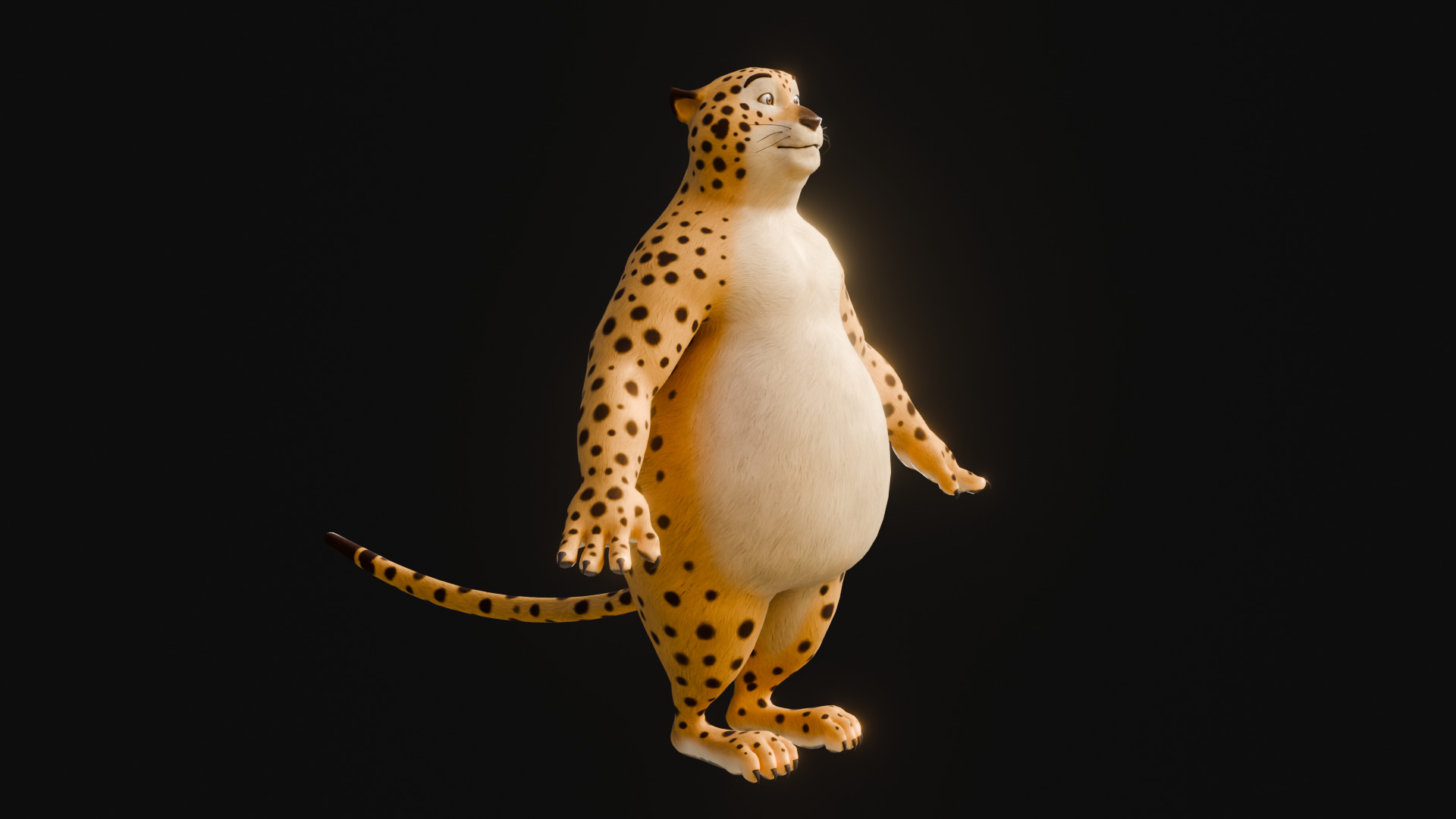 Stylized Biped Cheetah - Rigged Cartoon Animal  for Blender Low-poly 3D model_19