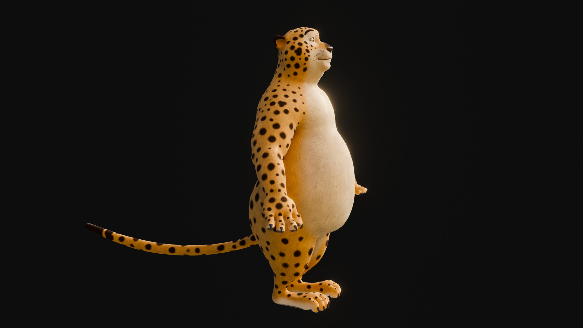 Stylized Biped Cheetah - Rigged Cartoon Animal  for Blender Low-poly 3D model_20
