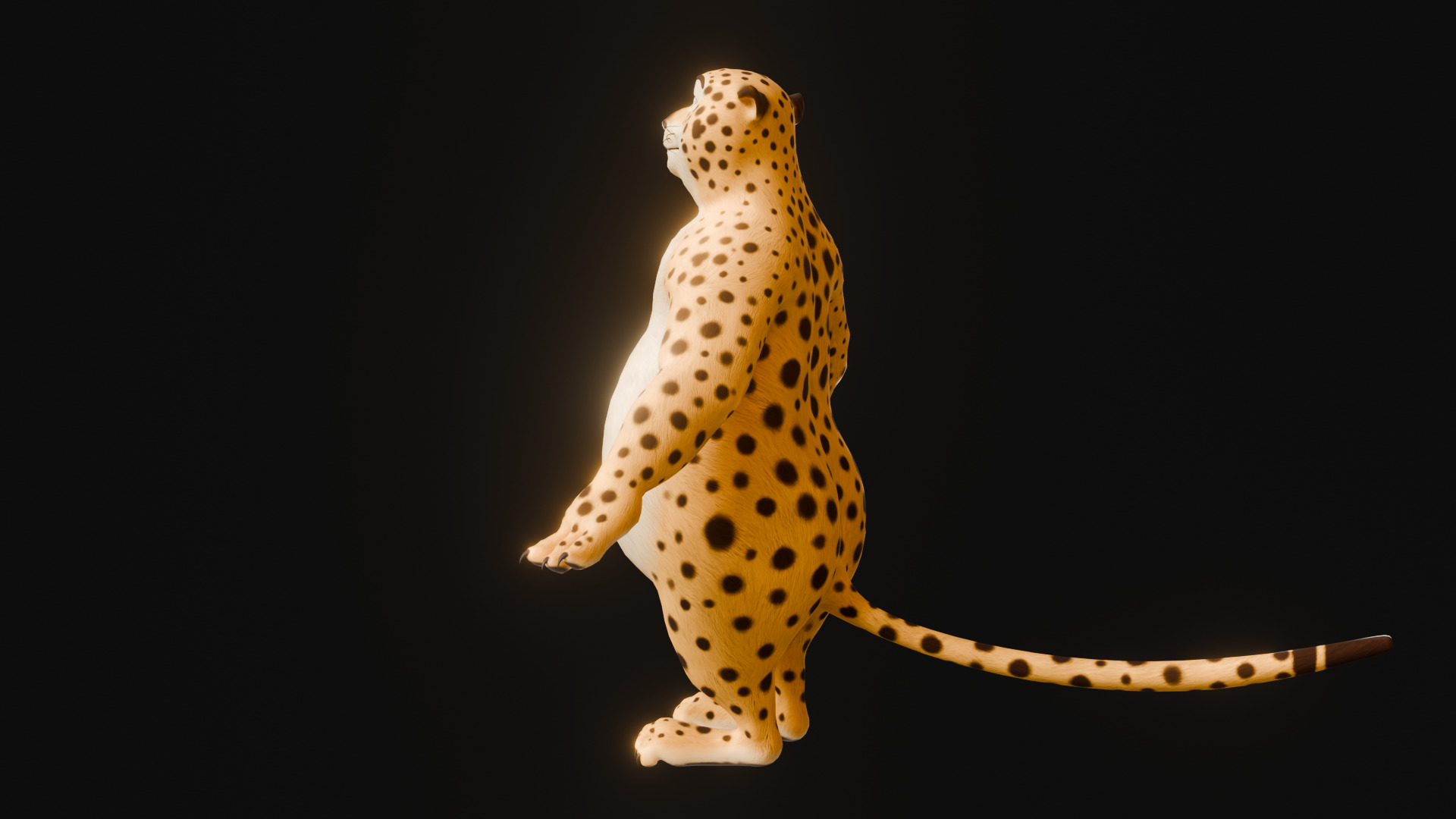 Stylized Biped Cheetah - Rigged Cartoon Animal  for Blender Low-poly 3D model_28