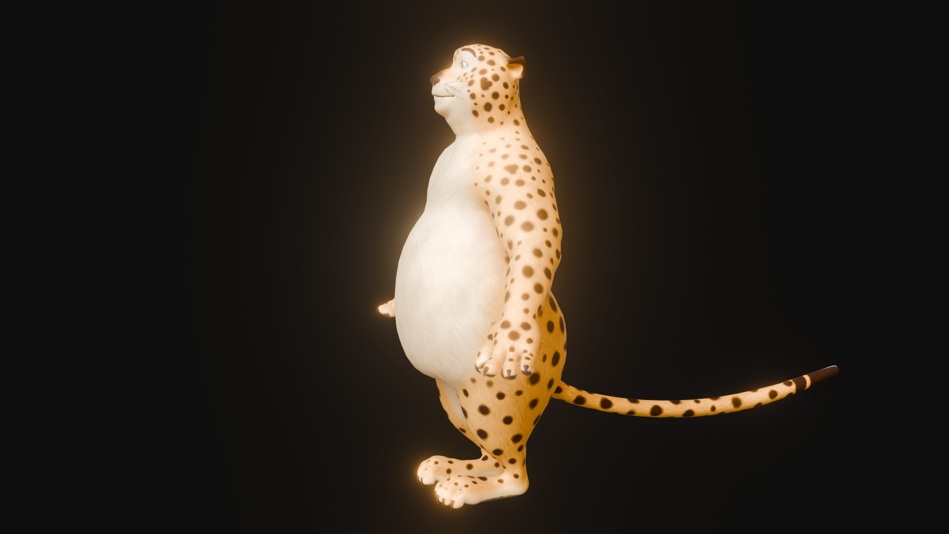 Stylized Biped Cheetah - Rigged Cartoon Animal  for Blender Low-poly 3D model_30