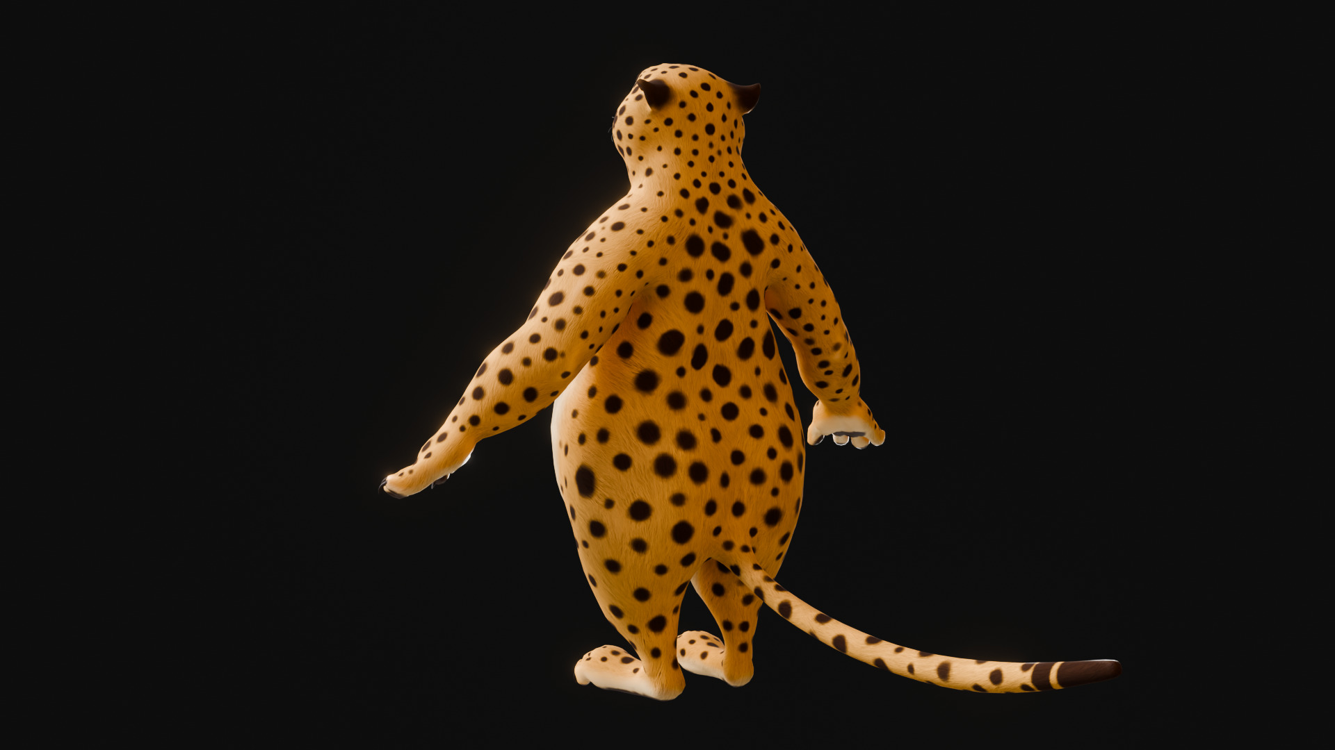 Stylized Biped Cheetah - Rigged Cartoon Animal  for Blender Low-poly 3D model_26