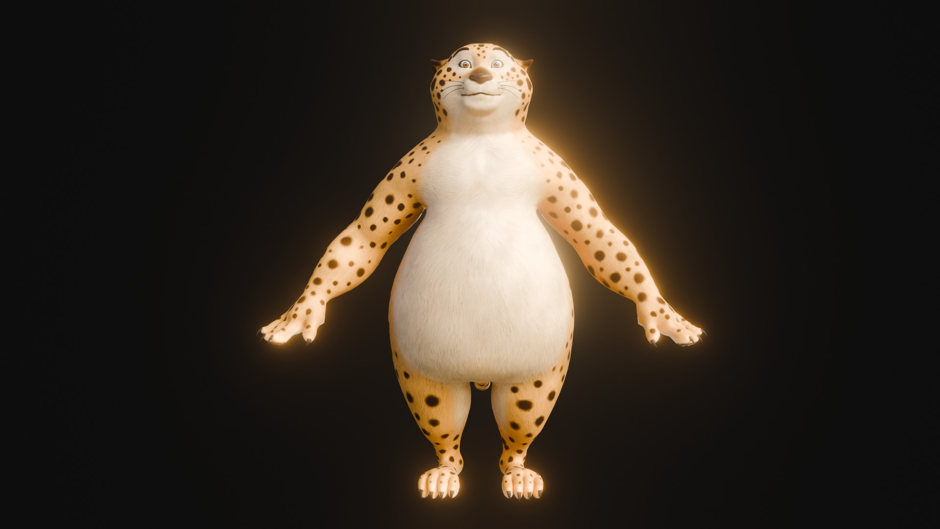 Stylized Biped Cheetah - Rigged Cartoon Animal  for Blender Low-poly 3D model_16