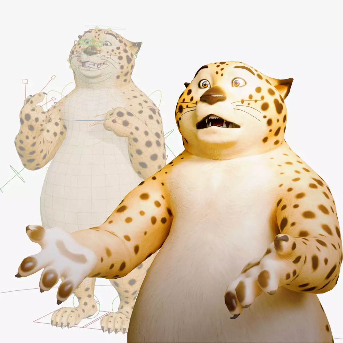 Stylized Biped Cheetah - Rigged 3D Character Low-poly 3D model