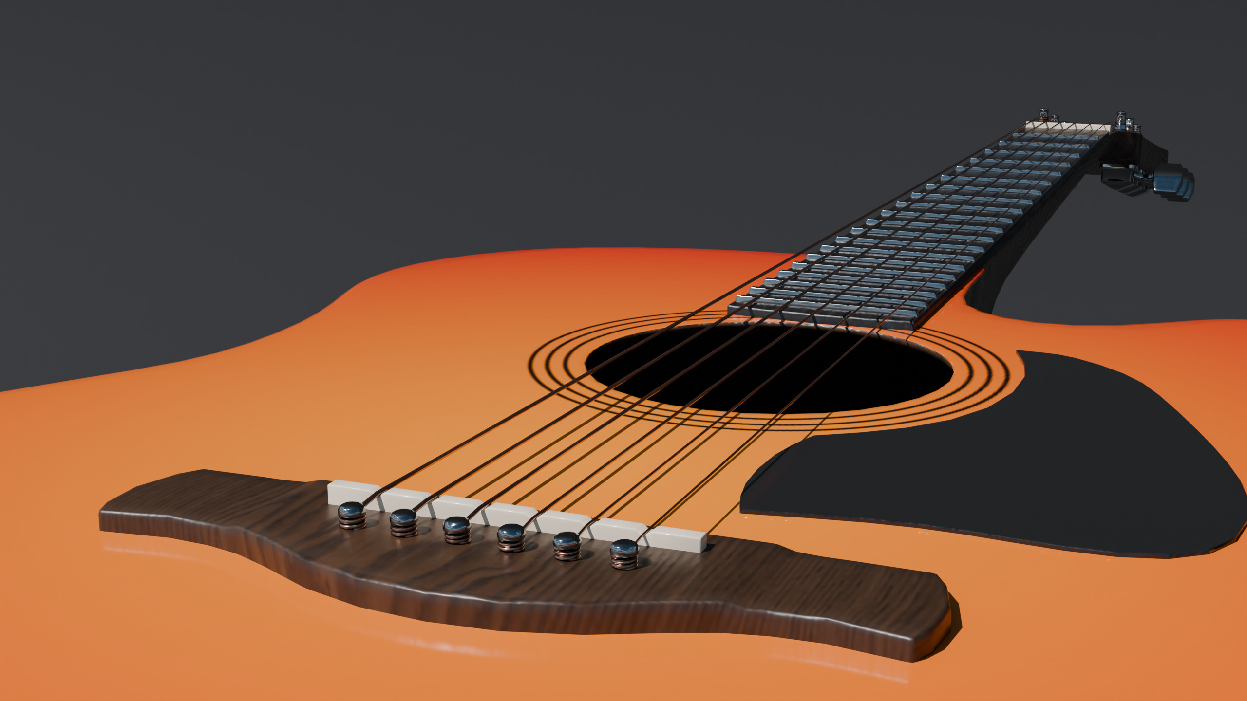 Electro-acoustic guitar and  Guitar Combo amplifier and Stand Low-poly 3D model_13