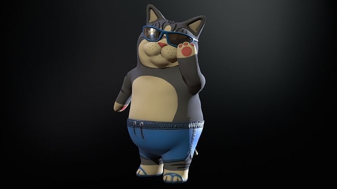 Cat in Glass Low-poly 3D model