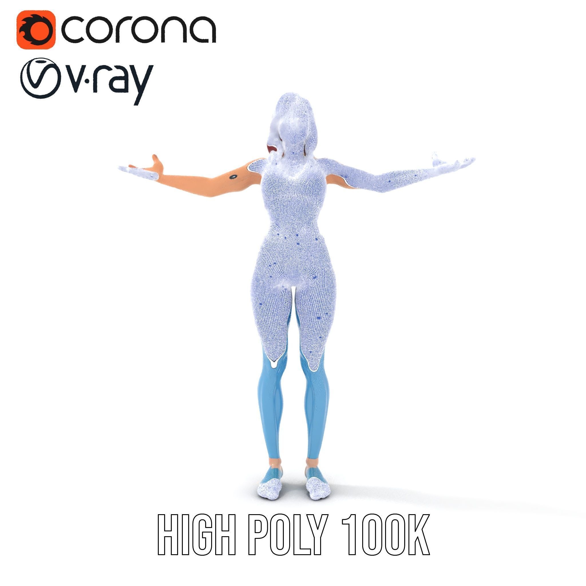 Fitness Enthusiast D Character Model Rigged and Animated Low-poly 3D model_35