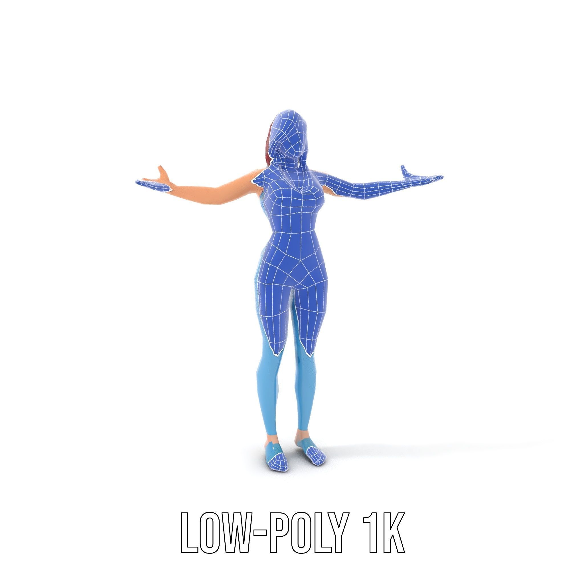 Fitness Enthusiast D Character Model Rigged and Animated Low-poly 3D model_8