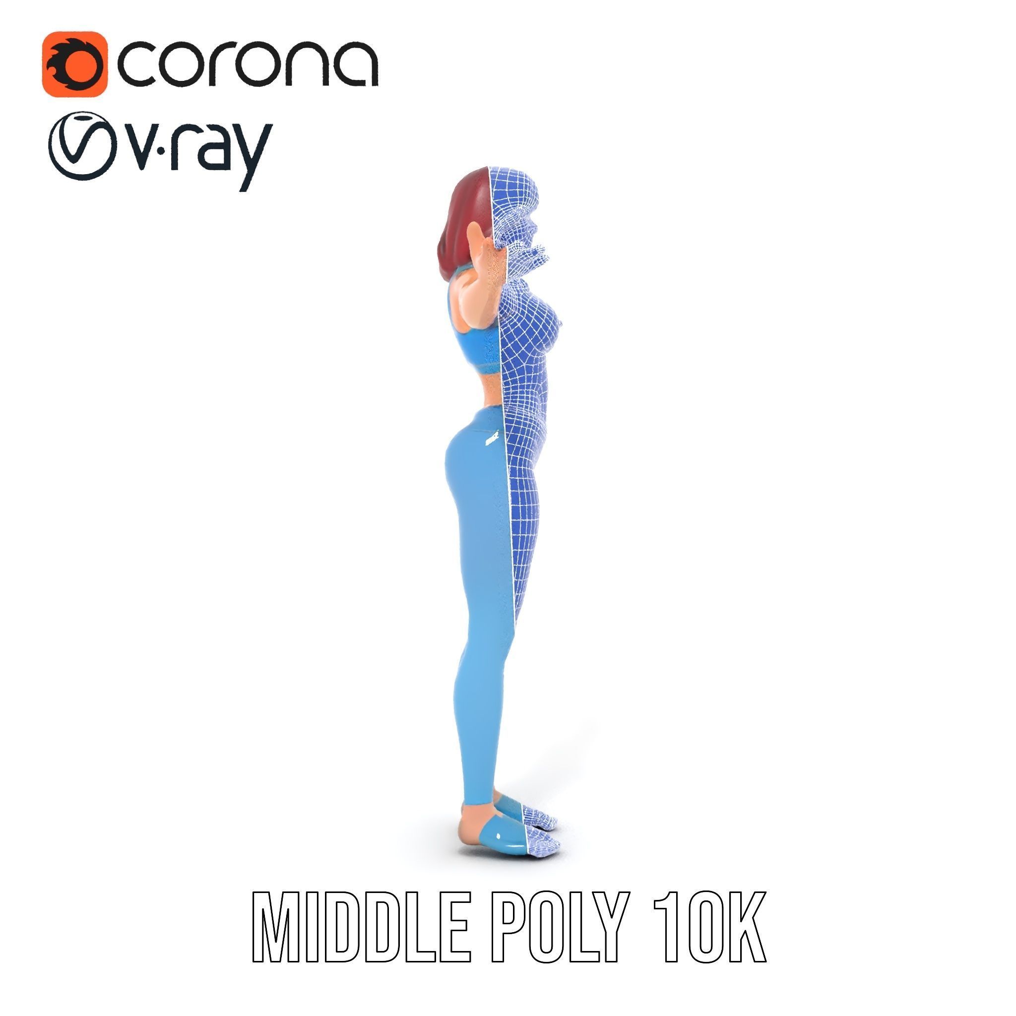 Fitness Enthusiast D Character Model Rigged and Animated Low-poly 3D model_29